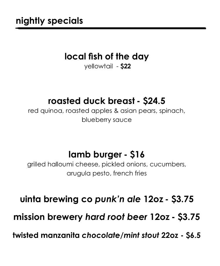 Table926's tweet photo. New specials tonight to round out the week - including some great beers. A little something for everyone. http://t.co/0q5XnrfVqp
