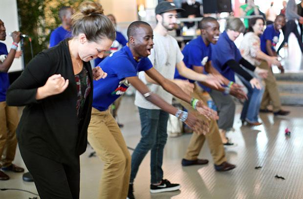 CapilanoU's tweet photo. Thanks to the amazing @BoysChoirKenya for getting us all dancing! #CapUWeDo #WeDay #CapUCares http://t.co/bjbmoIvNfw
