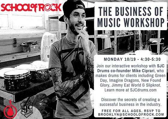 We will be at <a href="/SchoolofRockBK/">School of Rock BK</a>​ on Monday talking about the music business!! Come join us!! #sjcdrums #schoolofrock