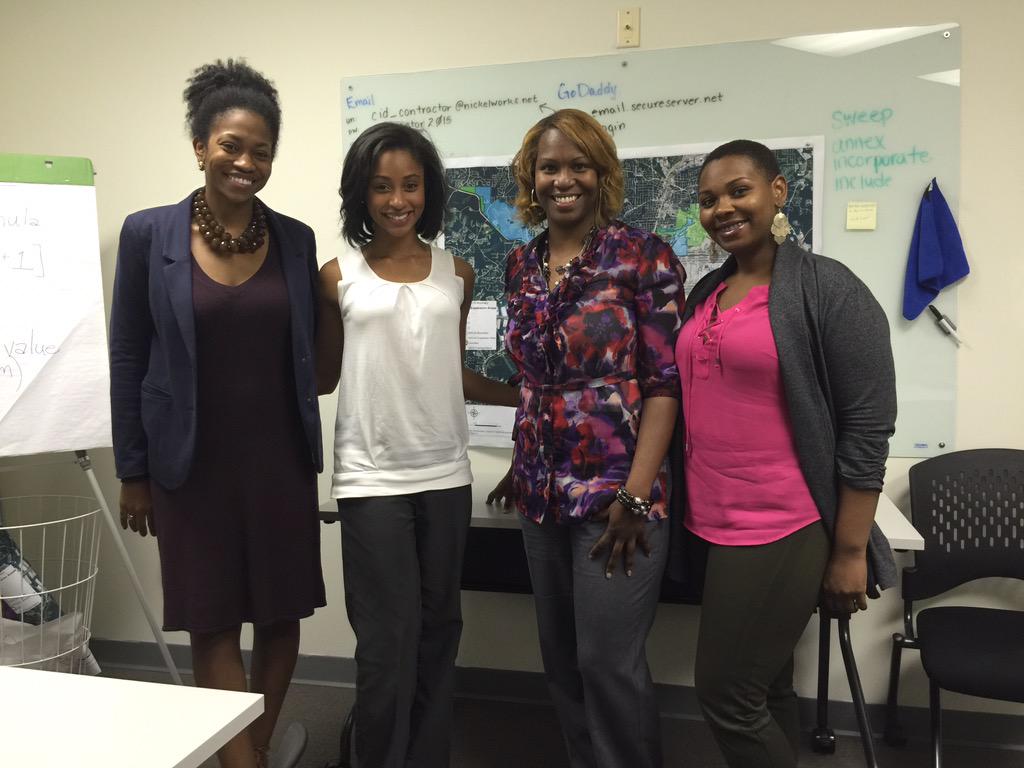 NickelWorks1's tweet photo. The #NickelWorks team welcomes our 1st official interns -- Essence, Tracey & Simone from @ClaytonState #WeWork4U http://t.co/o7r7VEyH4A