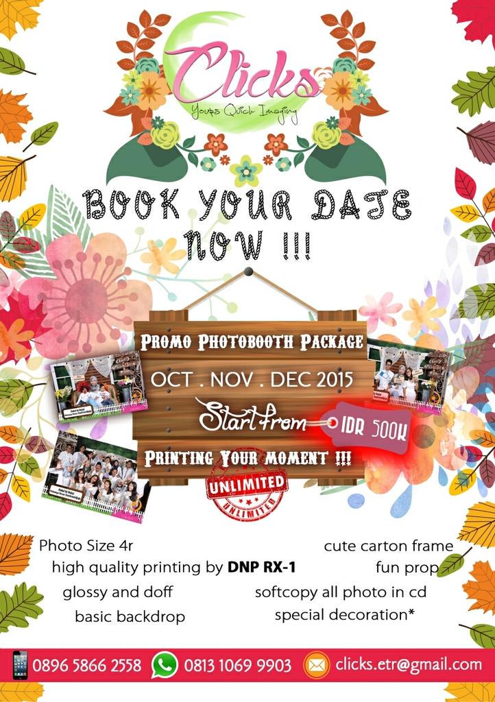 Clicks photobooth hadir dibandar lampung dapatkan hrg promo kunjungi IG kita di @clicks_enterprise dan fb clicks etr
