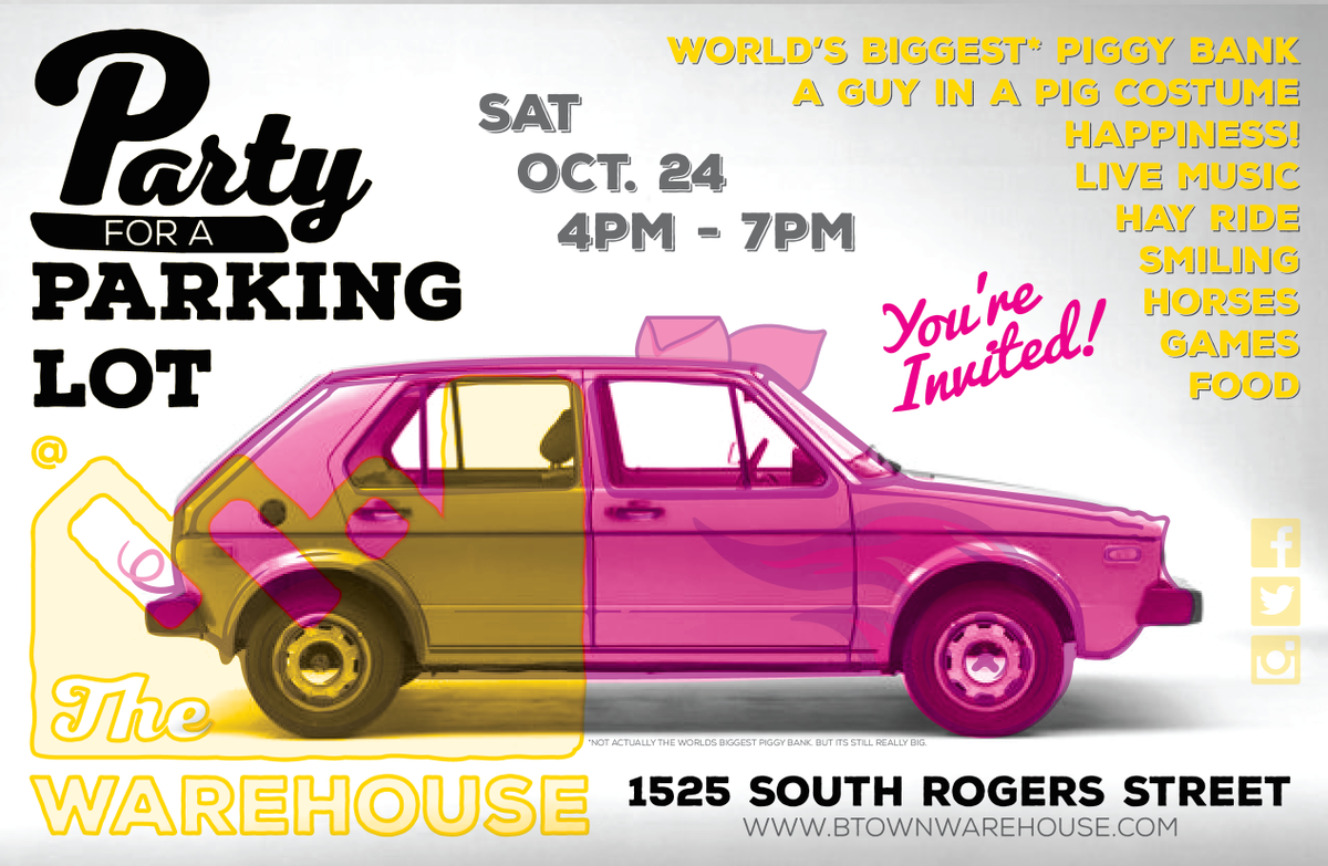 1525Warehouse's tweet photo. Super rad invite cards, thanks to our designer Ben. All this goodness next Saturday! #partyforaparkinglot http://t.co/JI48a1Psrl