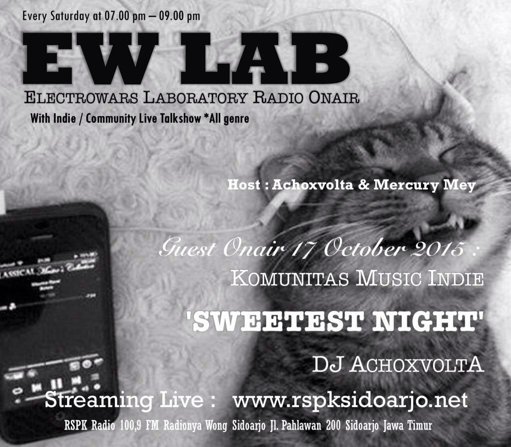 EWLab1's tweet photo. This saturday on #79pm @rspksidoarjo 100.9fm with @achoxvolta & @mercurymey http://t.co/OwAfzwaXZn