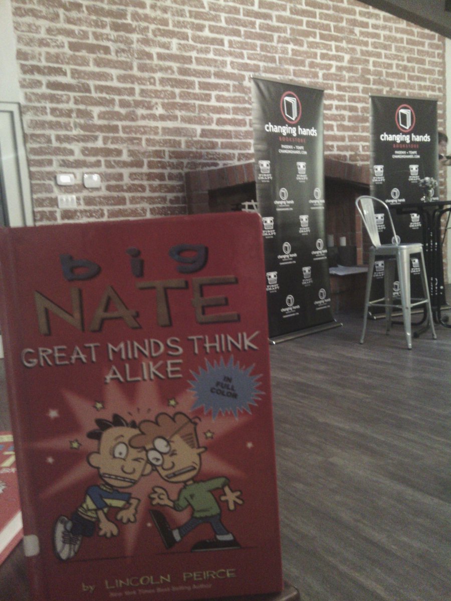 handstamped's tweet photo. Waiting for one of our schools favorite Authors/cartoonist @LincolnPeirce http://t.co/D3W37yL5mR