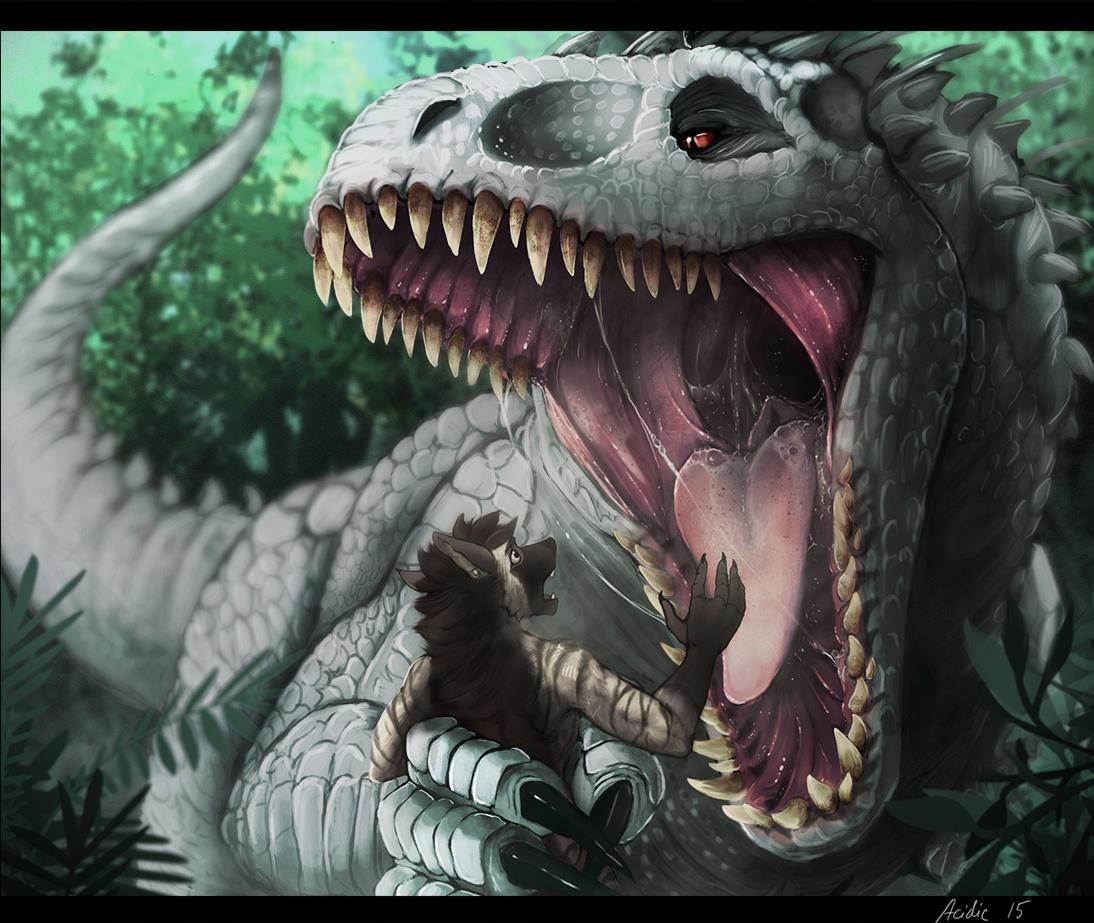 “Commission For Nematious - Indominus Rex Vore - by Acidic-commissions&...