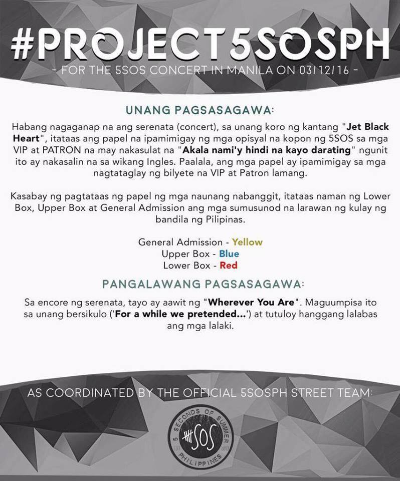 ianduhh's tweet image. FOR THOSE WHO WILL ATTEND THE 5SOS CONCERT. #PROJECT5SOSPH
