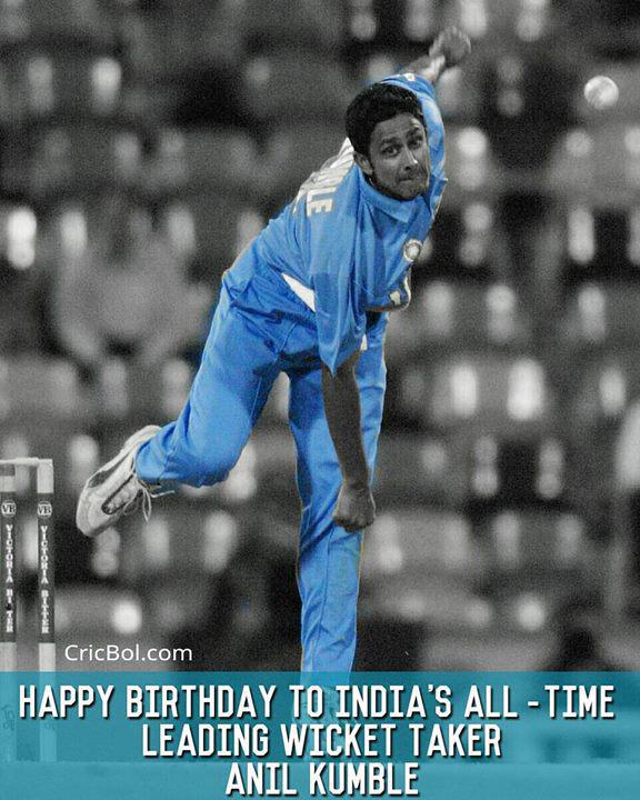 Happy Birthday Anil Kumble! 619 wickets in Tests (29.65 avg), best figures 10/74, 35 