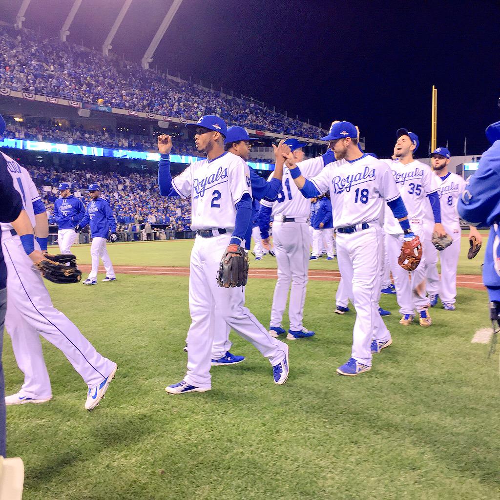 Royals's tweet image. Game 1 is ours! #TakeTheCrown