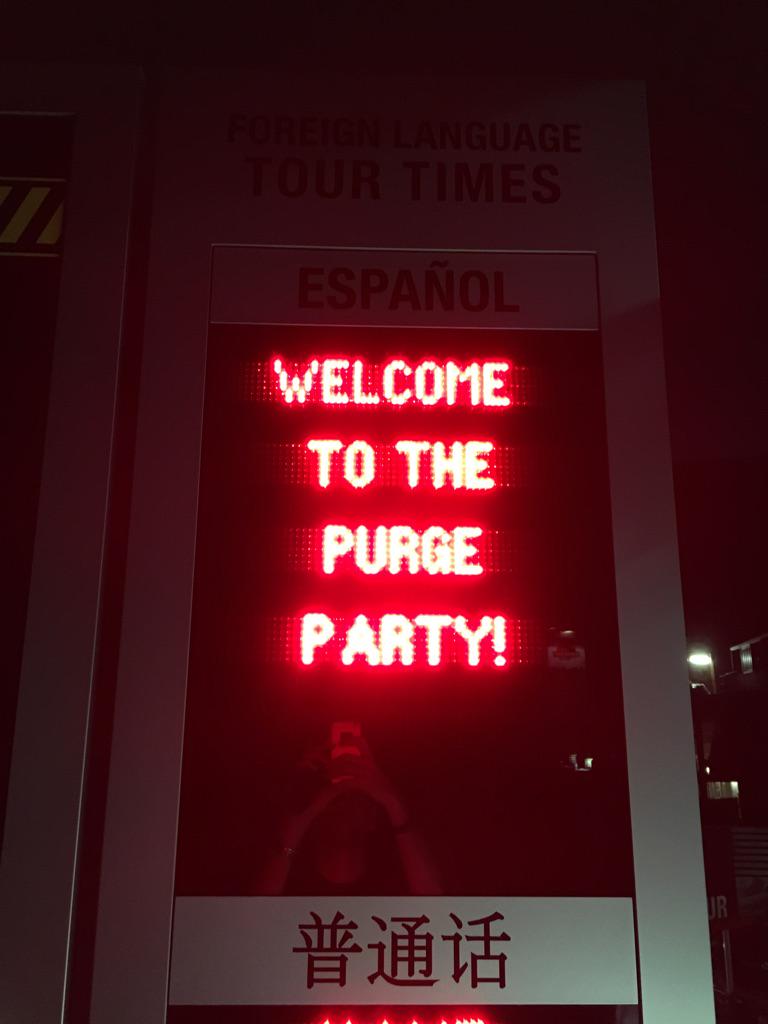 USHdocumentary's tweet image. Purge party! #hhn
