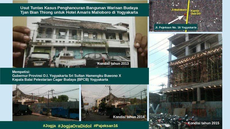 #jogjaoradidol Usut Penghancuran #CagarBudaya u/ <a href="/AmarisHotels/">Amaris Hotels</a> Malioboro .via <a href="/joeyakarta/">Elanto Wijoyono</a> change.org/p/gubernur-pro… "