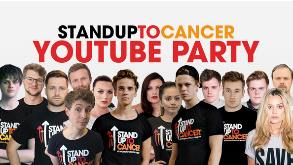 GoogleUK's tweet photo. Just three hours until #YTStandsUpToCancer LIVE from noon with this lot. Join the party at http://t.co/XLSeBZgEaW http://t.co/pATnxAzYfi
