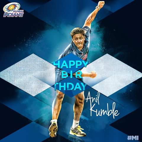 Happy birthday to my legend anil kumble he\s one of my favorite spinner 