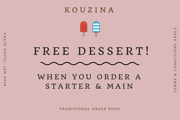 FREE dessert with any starter &amp; main ordered! To book a table, Call us on 020 8882 8855