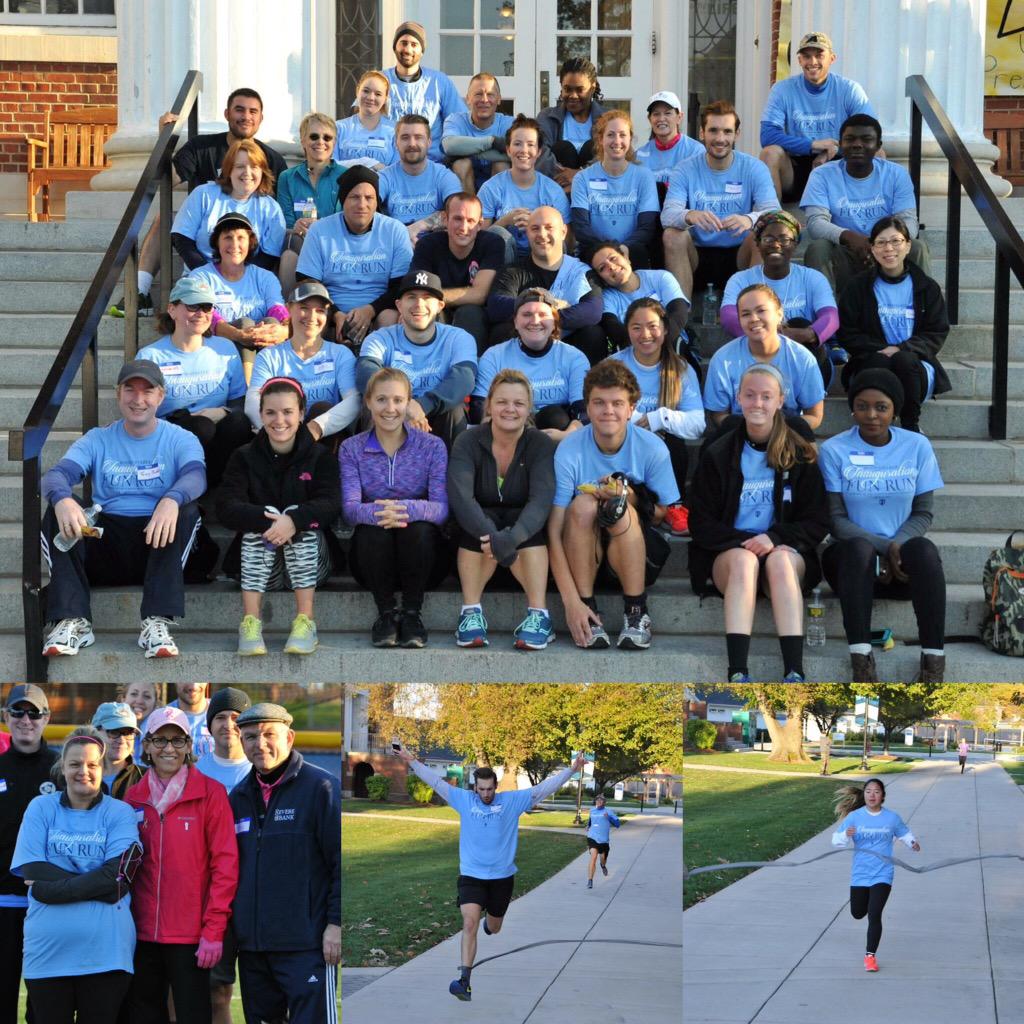 hood_college's tweet photo. The Fun Run 5K was great this morning! $1000 raised for the Hurwitz Breast Cancer Fund! #HoodInauguration http://t.co/PNbKO1XbqB