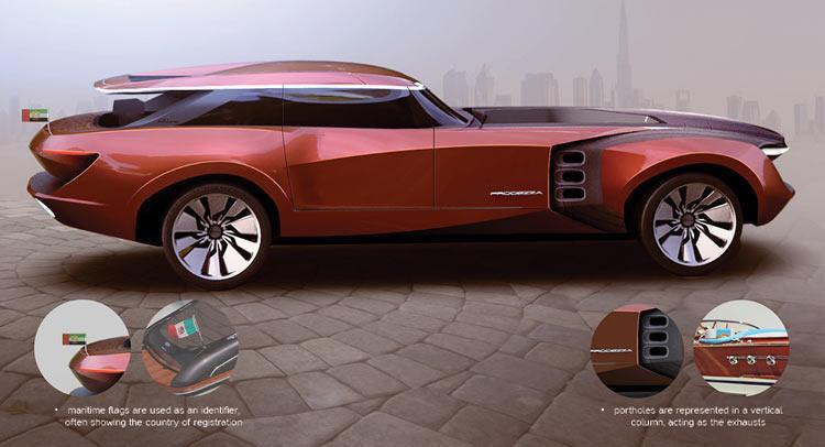 CarWaffle's tweet photo. Bonkers #Prodezza concept is a luxury 4-wheel yacht for the road & comes with a hot tub http://t.co/cSN4N416p4 http://t.co/NY335E4qUr