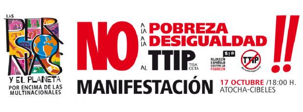 CCOORBIB's tweet photo. No a la pobreza, no a la desigualdad, #NoalTTIP. 17 Octubre 18.00h. http://t.co/0bqkfyWlqI