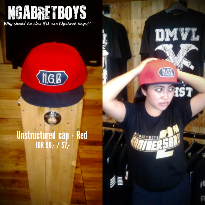 NGABRETBOYS's tweet photo. NGB Unstructured cap-red navy IDR 90,-/$7 http://t.co/939bTFa5gf