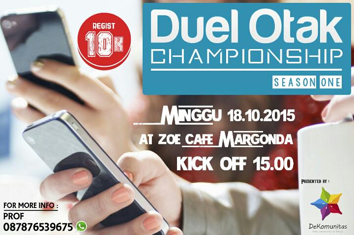 Besok nih genks #DuelOtakChampionshipDekom2015