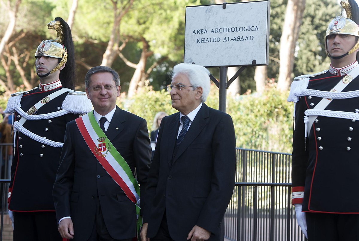 #Pisa #Mattarella scopre targa dedicata a archeologo #AlAsaad ucciso dall'#Isis a Palmira
