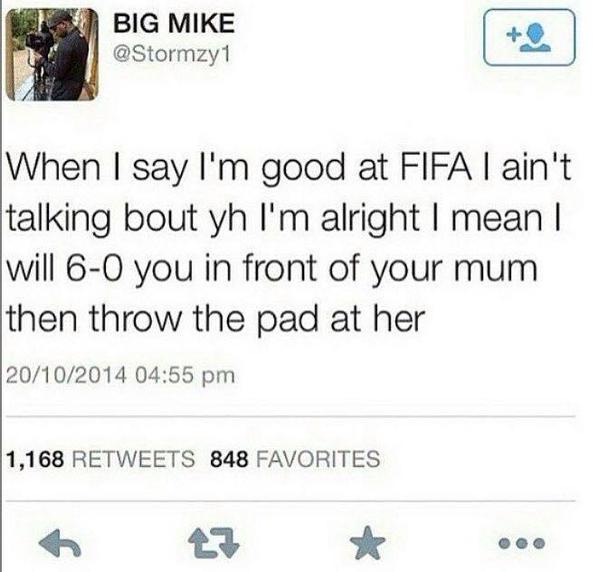 OhMyGoalUS's tweet photo. This is how good I am at FIFA. http://t.co/hhiDfufekY