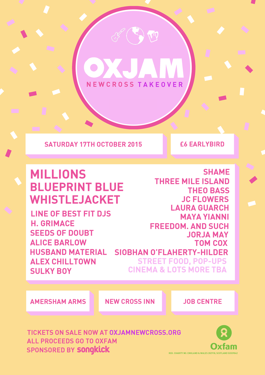 Tonight <a href="/oxjamnewcross/">Oxjam New Cross</a> take over to raise money for Oxfam and help fight global poverty! goo.gl/yysYdP
