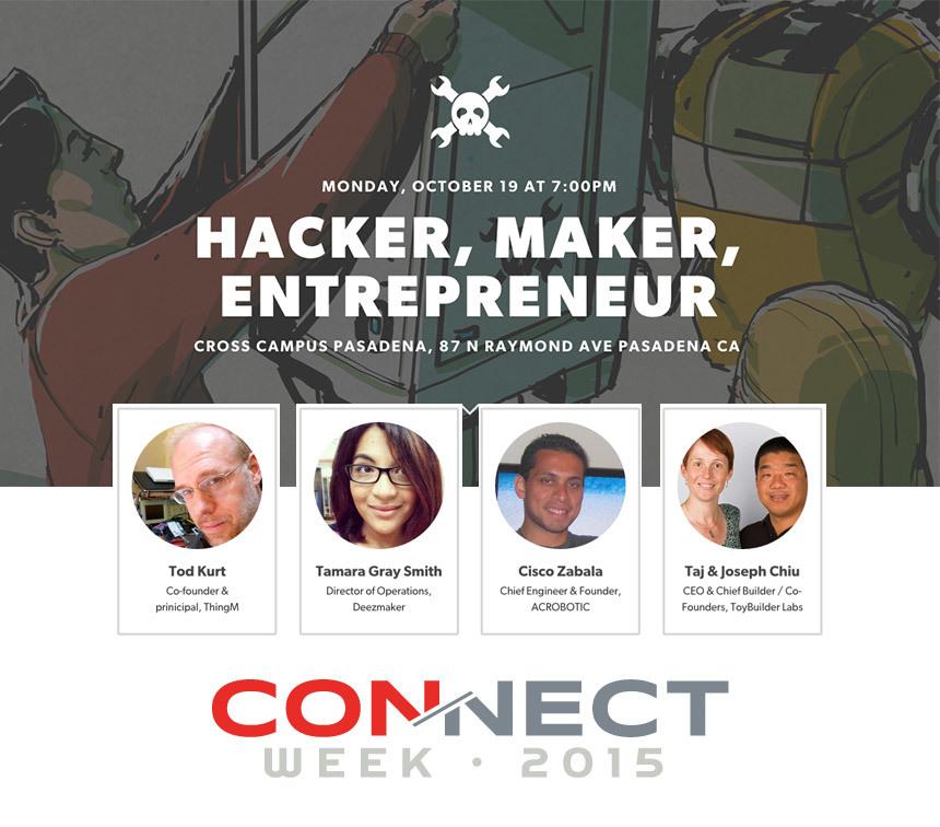 hackaday's tweet image. #Pasadena's @ToyBuilderLabs speaking at @CrossCampusLA 10/19  #ConnectWeek. RSVP: bit.ly/1PbkDnY #3Dprinting