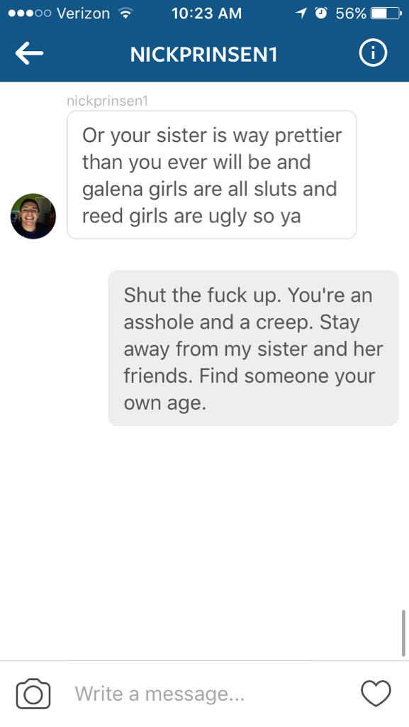 emilee_vilardi's tweet image. Stay away from him. He&apos;s a senior who&apos;s messaging middle schoolers.