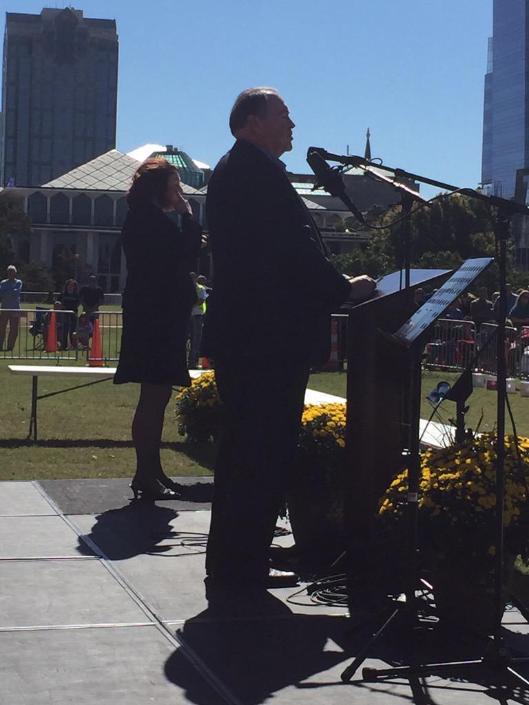 #imwithhuck preaching @ #RallyInRaleigh #WeStandWithGod