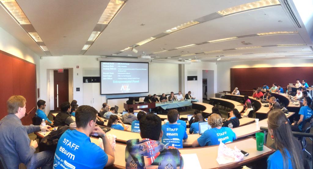 TechSqATL's tweet image. &quot;Do whatever it takes to get that first client&quot;-Barrett Davis 2014 #HackATL winner. Entrepreneurial panel @HackATL