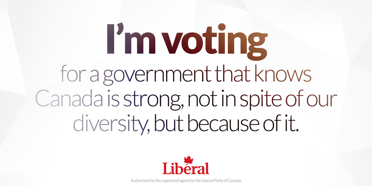 JustinTrudeau's tweet photo. On October 19th I'm voting for #RealChange. RT or share your reason for voting: http://t.co/FbE1e5pAxD #elxn42 http://t.co/dLYVpKtnHR
