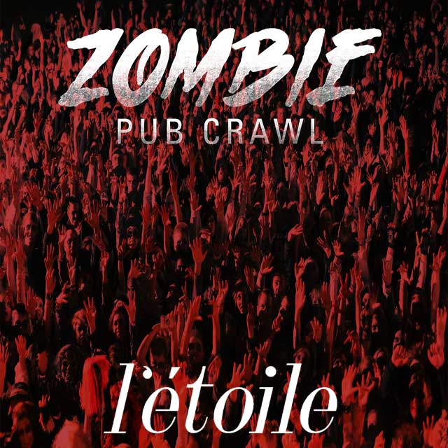 letoilemagazine's tweet photo. The zombies are here!! Save yourselves (or join them) @zombiepubcrawl! http://t.co/VHmOeuObQC #ZPC2015 #BRAINSSS http://t.co/lrDkZxNElE
