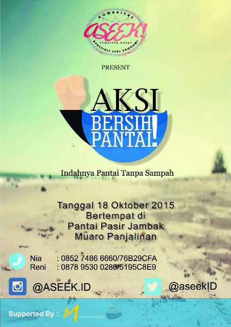 SocMedSUMBAR's tweet photo. Selamat pagi rekans , setengah 8 di simpang Pantai Pasia Jambak yaa sama kakak abang @aseekID 😊😊 will be there ya http://t.co/Y48DnAGdWX