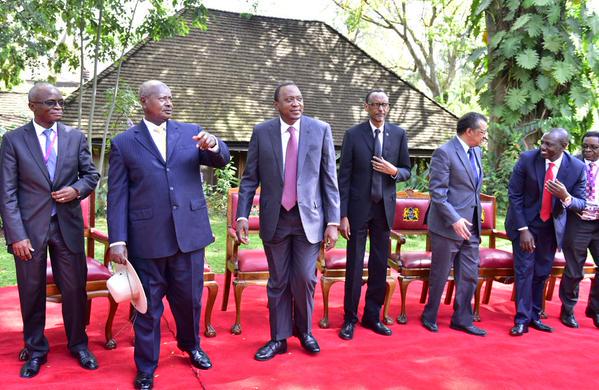 .@KagutaMuseveni with @UKenyatta @PaulKagame shortly after opening #11thNorthernCorridorSummit @NationFMKe @jumuiya