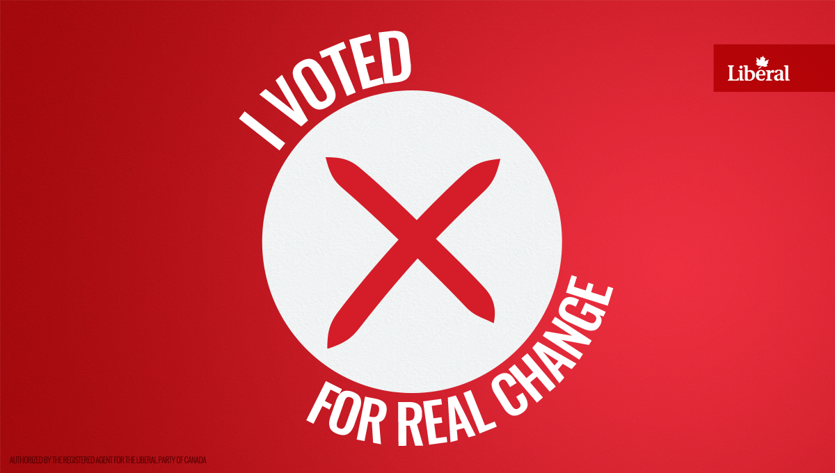 I voted for #RealChange -- RT if you did too! #elxn42