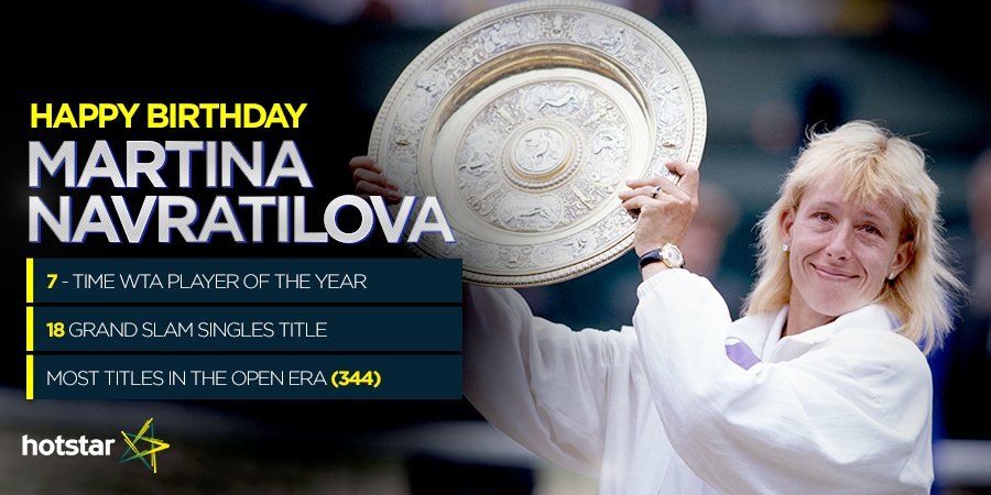 Happy Birthday to the evergreen Navratilova, a true tennis icon and an inspiration to all! 