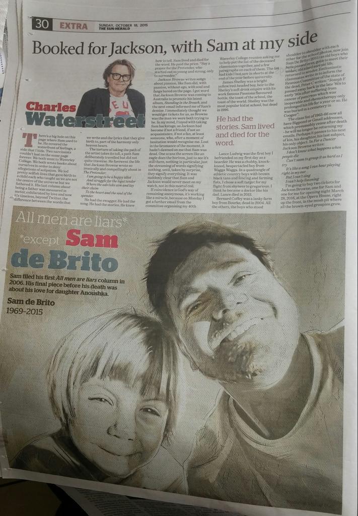 bondi_izzy's tweet photo. Charles Waterstreet
@CCWaterstreet
writes a moving tribute to fellow @waverleycollege alumnus #samdebrito & others. http://t.co/iACf6LRlUN