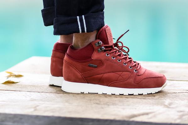 reebok classic leather mid goretex terra red