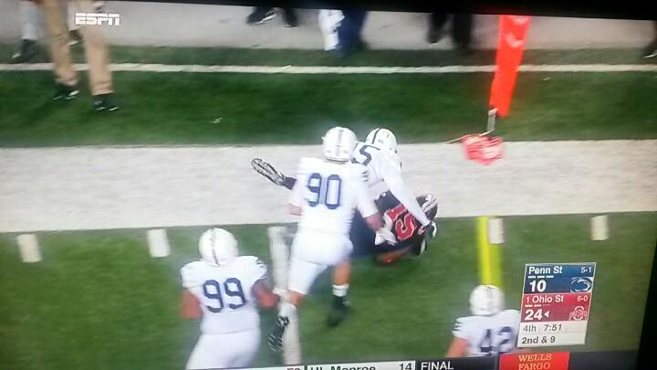 How is this a first down? Not even close. An entire yard short. #pennstate #osu #psu #ohiostate