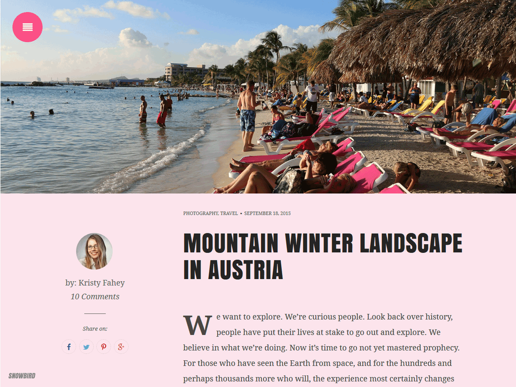 Emily_Stuart_'s tweet photo. Pink is gorgeous! Check out Snowbird Personal #WordPress #Blog #Theme http://t.co/dhY6hzUwIJ #bbloggers #fbloggers http://t.co/hdynhHzlCR