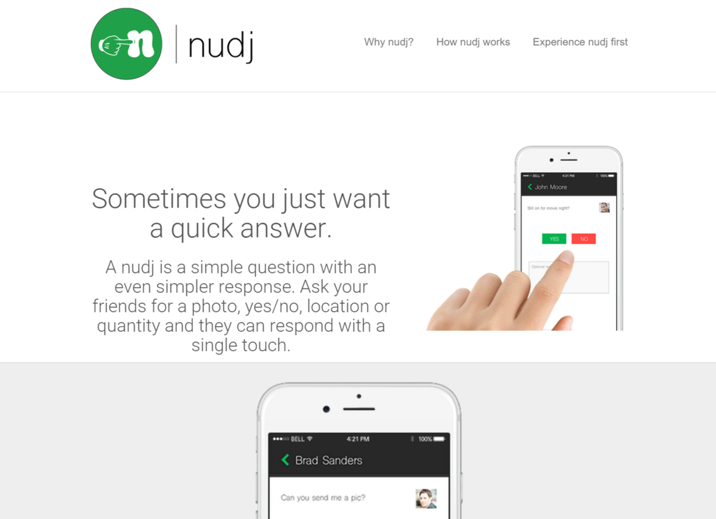BetaList's tweet photo. Nudj: Sometimes you just want a quick answer http://t.co/1CFWDCoBh1 http://t.co/WxODaGA0Fz