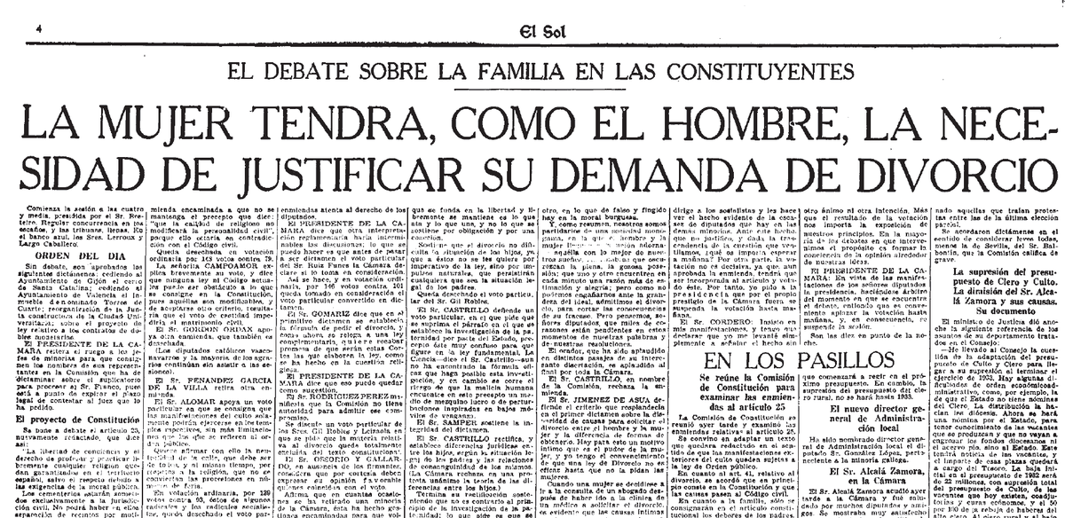 lubaygu's tweet photo. 17-20/OCT/1931.- "El Sol " y "Heraldo de Madrid" realizan seguimiento del debate sobre el divorcio.#presenciademujer http://t.co/x1WyWLdUCz
