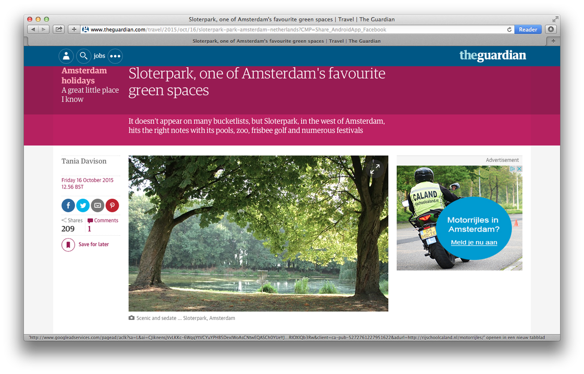 #Great! The <a href="/guardian/">The Guardian</a> zet 't #Sloterpark op de #bucketlist, must read theguardian.com/travel/2015/oc… #Nieuwwest