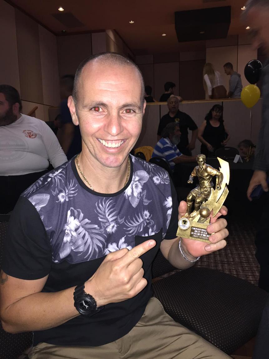 MacoJames's tweet photo. Very proud moment, voted player of the year at #Conistonfc Age is only a number. #Macedonian Too late for a call up? http://t.co/6vud6oKRv5