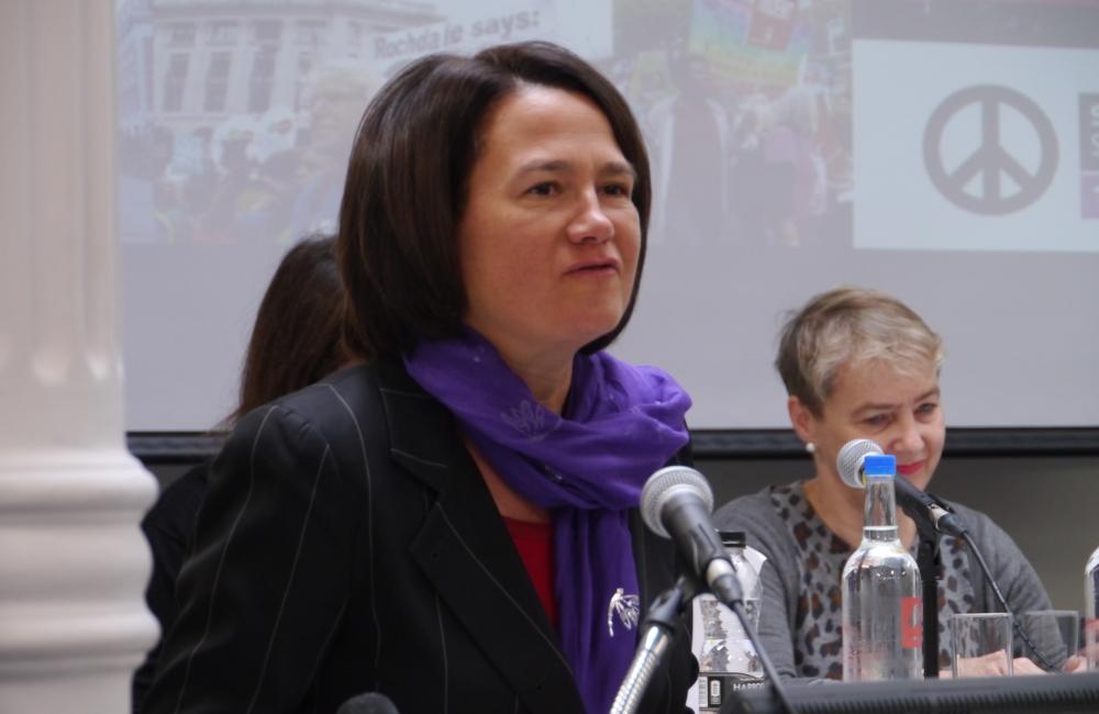Shadow Foreign Minister <a href="/CatherineWest1/">Catherine West</a> at #CND15 "Trident does nothing to protect us from the threats we face".