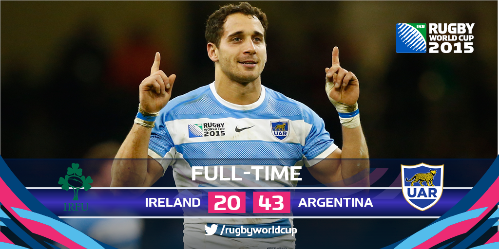 #ARG storm into the #RWC2015 semi-finals with a blistering performance to douse #IRE's fightback in Cardiff #IREvARG