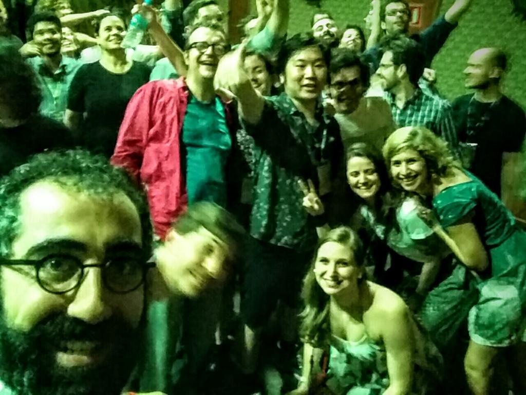 behdadesfahbod's tweet image. FontLab on the dance floor!  What a party! #ATypI2015