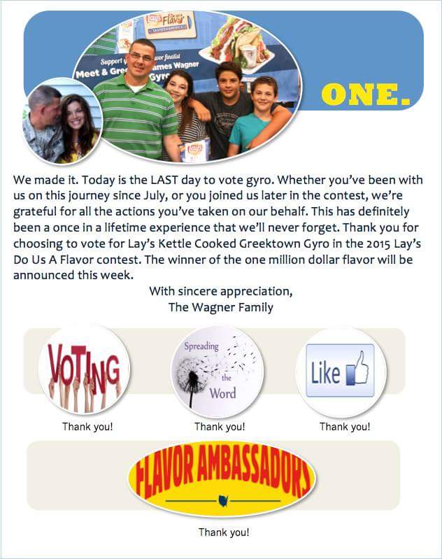 RealJamesWagner's tweet photo. This is it! Today is the very last day to #VoteGyro! Please vote and share this all day today! Thanks! #dousaflavor http://t.co/yqoALrEbeQ