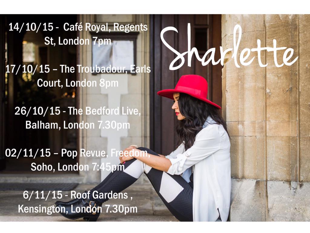 sharlettepromo's tweet image. @LondonMusicBlog C @SharletteK perform at 1 of these up&amp;amp;coming shows #SeeSharletteLive 🎤
@PopRevue @TheRoofGardens