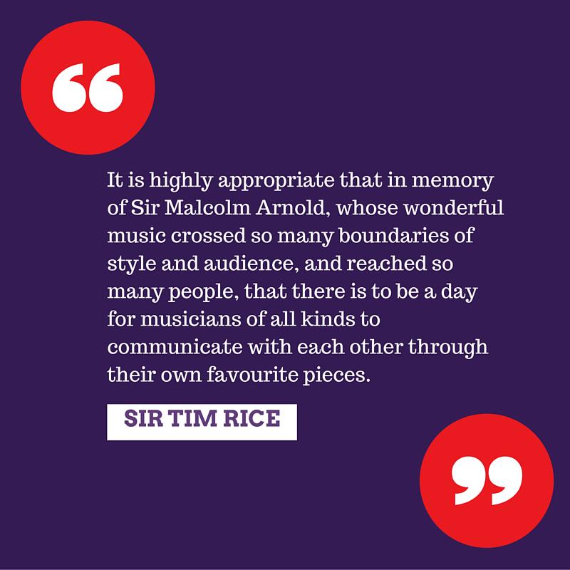 AGOF2016's tweet image. .@SirTimRice, who opened the #marnoldfestival yesterday, supports 'A Gesture of Friendship' for #musicians!