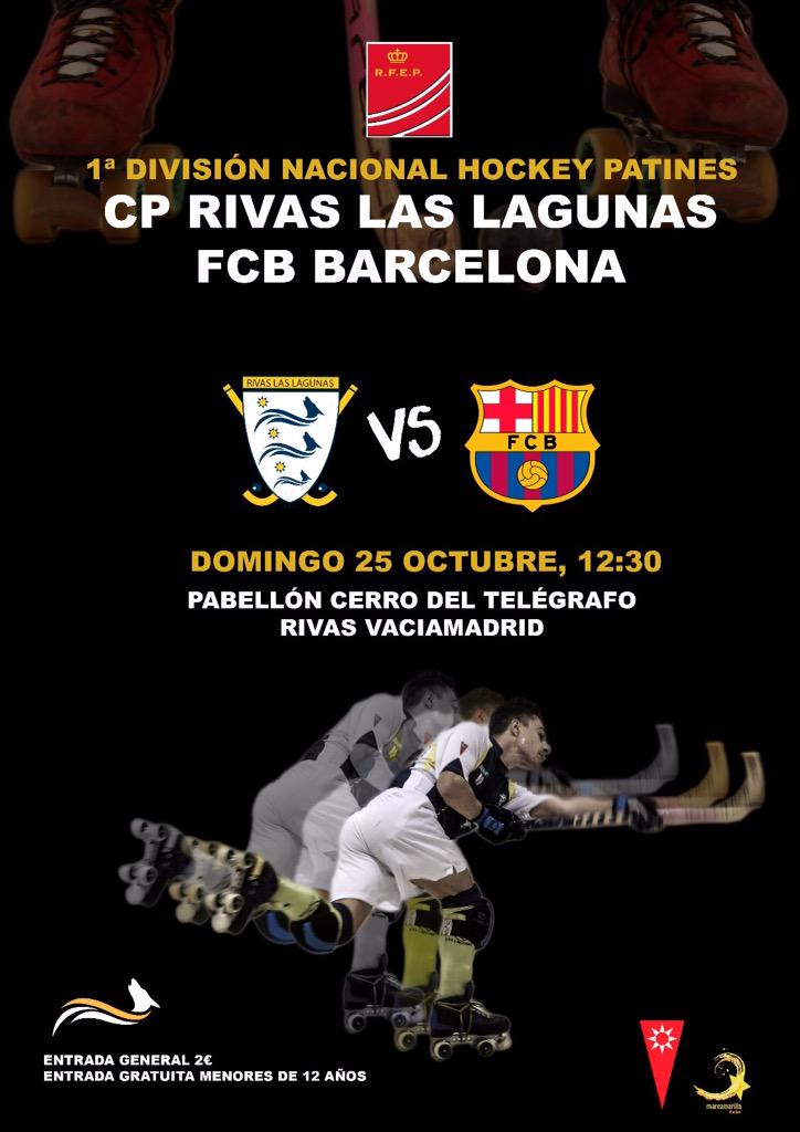 Este próximo Domingo 25 #OK PRIMERA <a href="/RivasClub/">CP Rivas las Lagunas</a> VS <a href="/FCBhoquei/">Barça Hoquei</a>, <a href="/RivasAlDia/">Festyk</a>, buen hockey Hóquei
